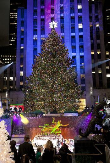 Rockefeller Center Lights Up The Night
