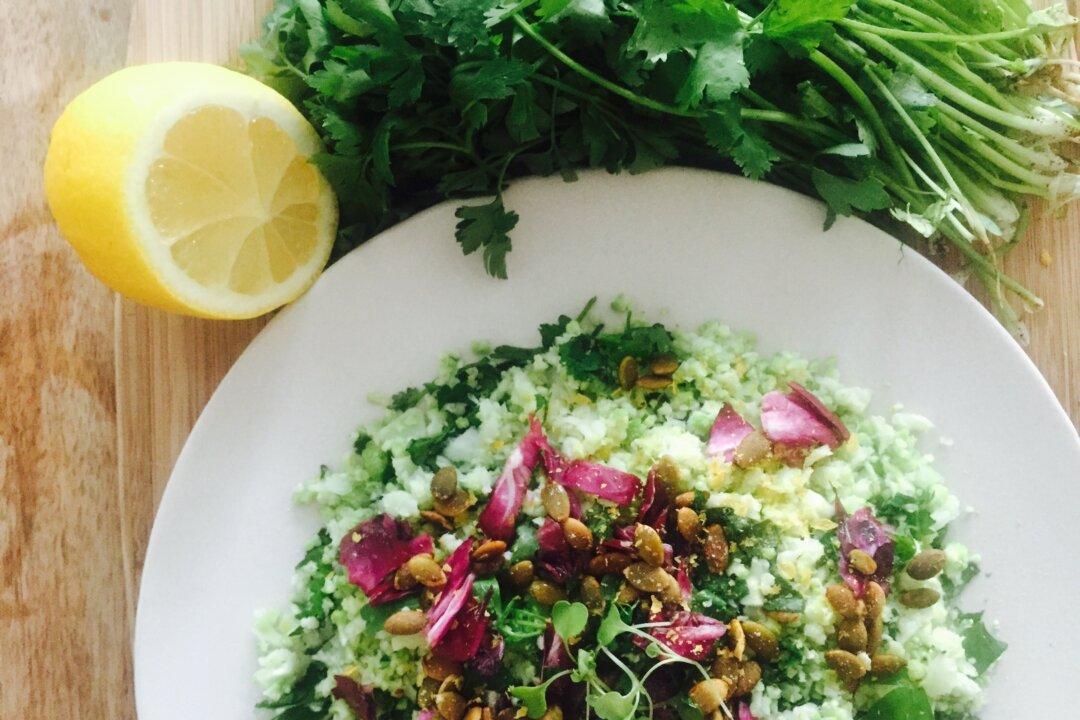 Warm Cauliflower ‘Couscous’ With Herbs and Kale