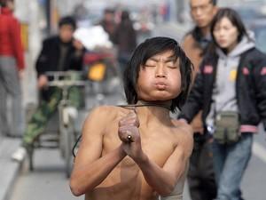 Boys as Qigong Street Performers on the Beijing Streets