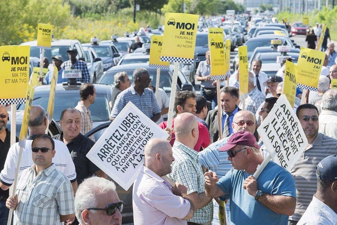 Cabbies Demonstrate, Press Quebec Government to Declare UberX Illegal