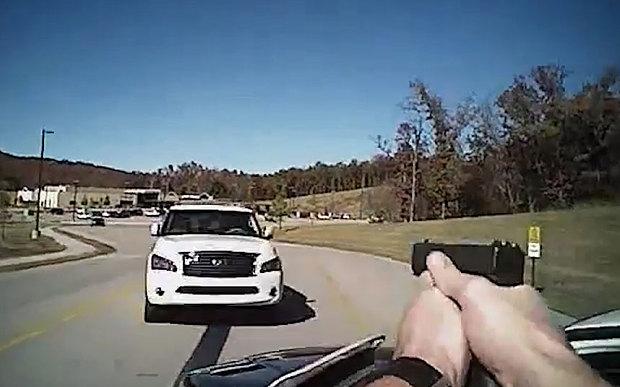 Dramatic Video Shows Officer’s Head-On Collision With Stolen Car