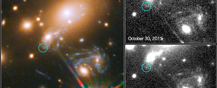 Hubble Space Telescope Captures First Predicted Supernova First Seen in 2014
