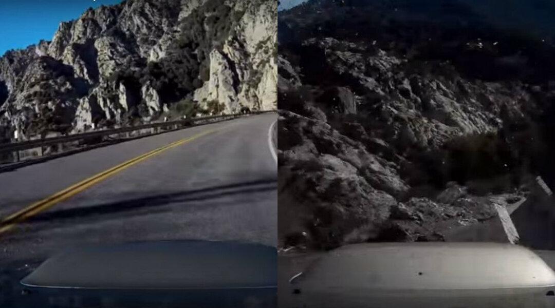 Video: Car Drives Off the Side of a Mountain Near Los Angeles on Angeles Crest Highway