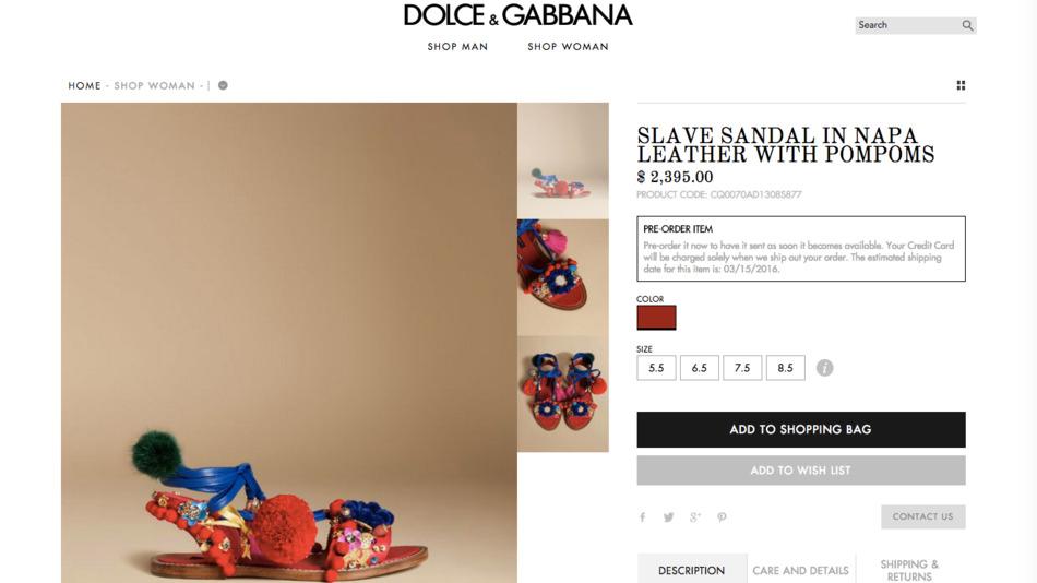 Dolce & Gabbana ‘Slave Sandals’ Draw Ire on Social Media
