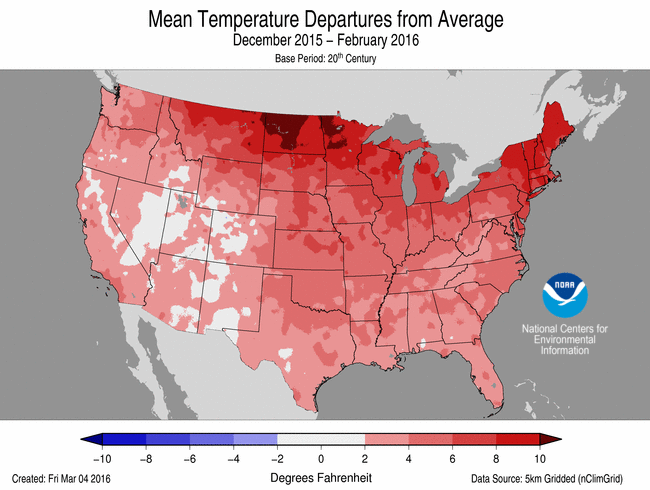 The US Just Had Its Hottest Winter on Record