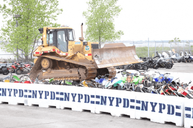 Video: New York City Crushes Illegal Motorbikes, ATVs With Bulldozer