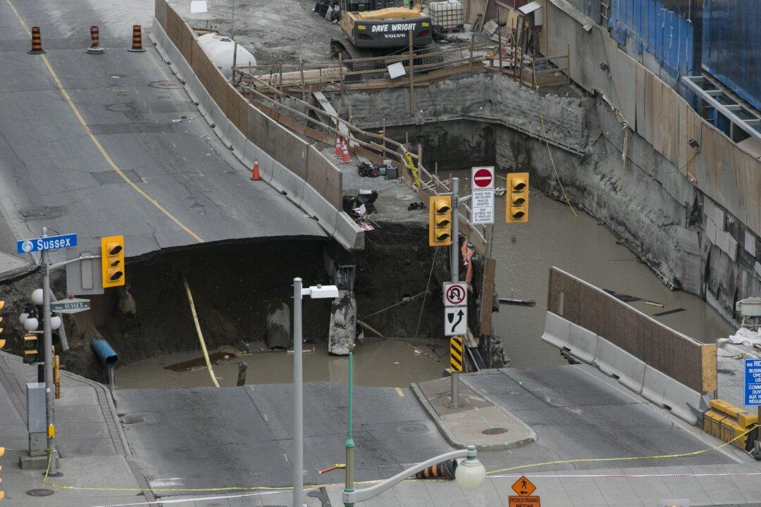 Downtown Street Near Parliament Hill Collapses, Leaving Gaping Hole
