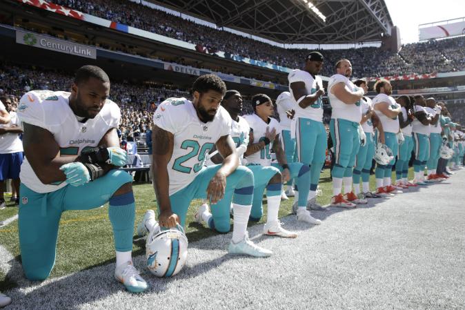 Seattle Seahawks and Miami Dolphins Athletes Differ In Political Stance