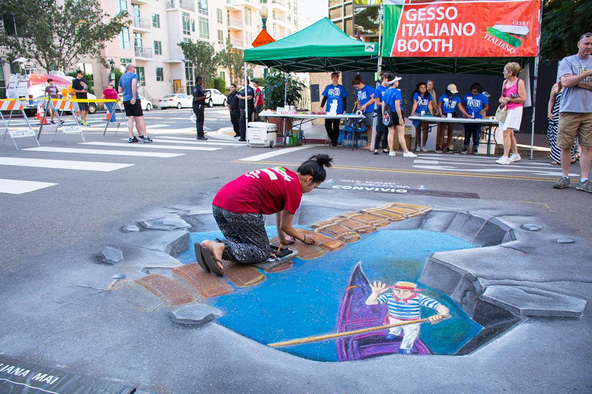 Gesso Italiano (Chalk Art) at the San Diego Little Italy Fiesta