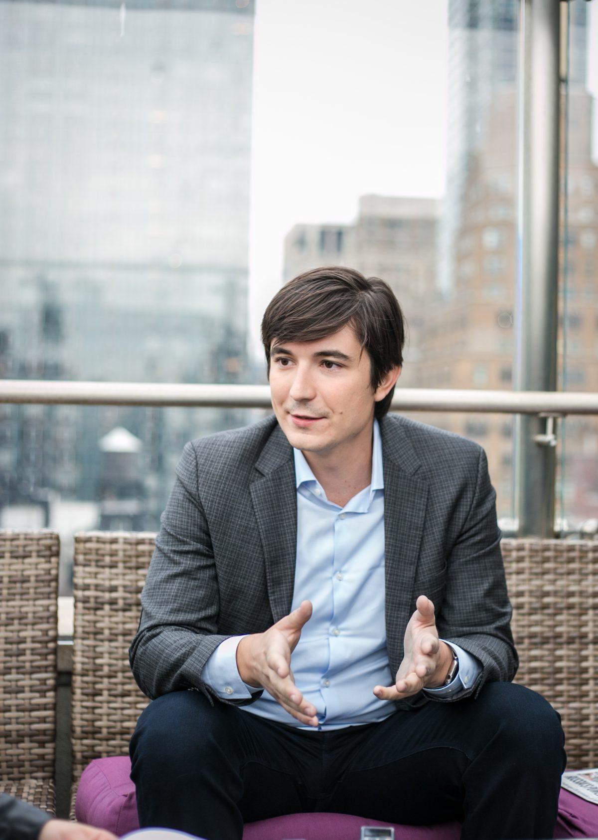 Vlad Tenev, co-founder of stock trading app, Robinhood, at the Hyatt Herald Square in New York on Oct. 13, 2016. (Benjamin Chasteen/Epoch Times)