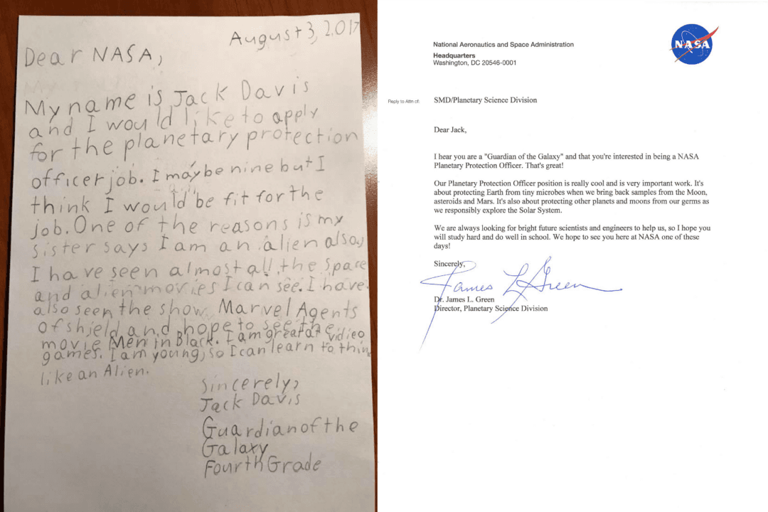 9-Year-Old Applies for NASA Job as ‘Guardian of the Galaxy’