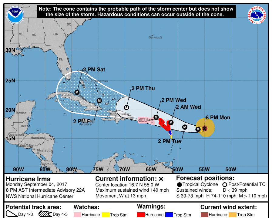 Hurricane Irma Now Category 4, State of Emergency Declared in Florida