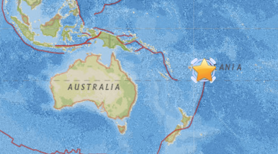 6.1 M Earthquake Strikes Near Archipelago of Tonga in Pacific Ocean