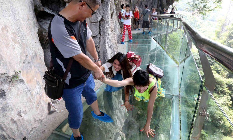 The Glass Bridge in China That’s Made to Crack Under Tourists’ Feet