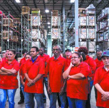 Manufacturing solutions provider Accel employees listen to House Speaker Paul Ryan at the company’s facility in New Albany, Ohio, on May 10. (TY WRIGHT/GETTY IMAGES)