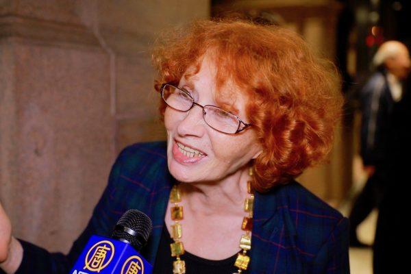 Marta Tereshchenko enjoys the Shen Yun Symphony Orchestra concert at Carnegie Hall, in New York City, on Oct. 14, 2017. (NTD Television)
