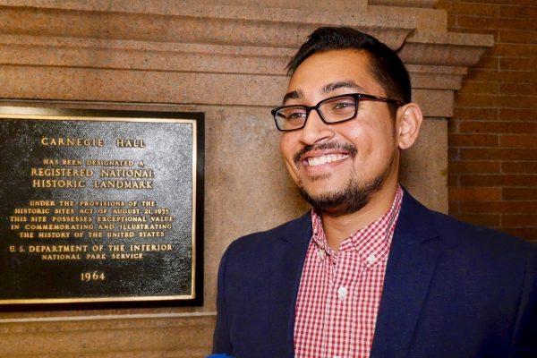 Sayan Sarkar, CEO of Invigorated NOW, attends Shen Yun Symphony Orchestra concert at Carnegie Hall on Oct. 14, 2017. (NTD Television)