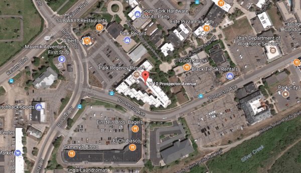 The address of Anthony McClanahan's apartment in Park City, Utah. (Screenshot via Google Maps)
