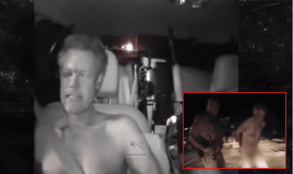 A federal judge has ordered the release of the controversial <a href="http://www.tmz.com/2017/12/04/randy-travis-dwi-naked-arrest-video-released/">videotape</a> of Randy Travis being arrested after crashing his car in 2012. (Screenshot from released video / compositing by Tom Ozimek)