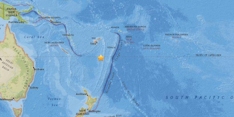 5.5-Magnitude Earthquake Hits South of Fiji Islands