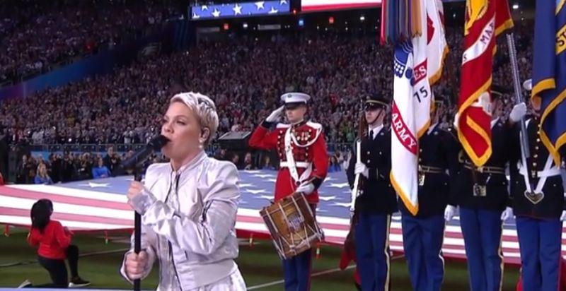 Video: Pink Sings National Anthem at Super Bowl 52