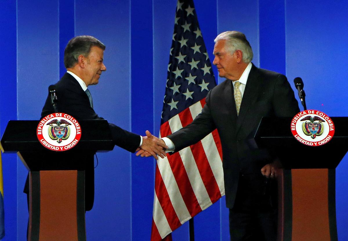 Tillerson Praises Colombia Aid to Venezuelans, Anti-Drug Efforts