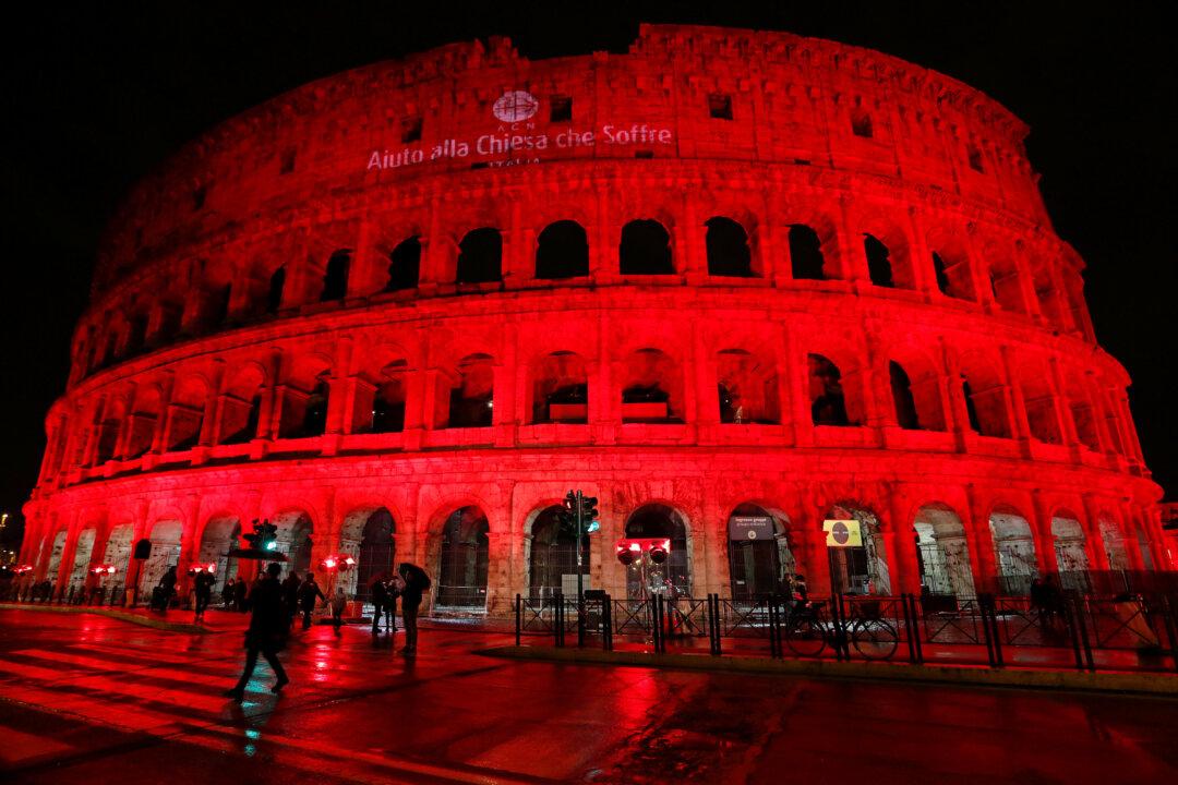 Rome’s Colosseum Turned Red to Protest Pakistan Blasphemy Law