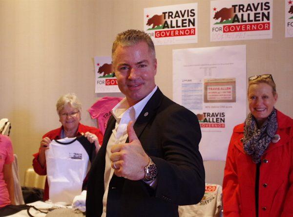 Travis Allen, who won the endorsement of the CRA, as a state gubernatorial candidate in Buena Park, Calif., on March 4, 2018. (Yaning Liu/The Epoch Times)