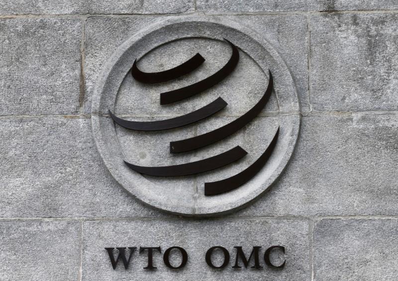 A World Trade Organization (WTO) logo is pictured at its headquarters in Geneva, Switzerland, on June 3, 2016. (Denis Balibouse/Reuters)