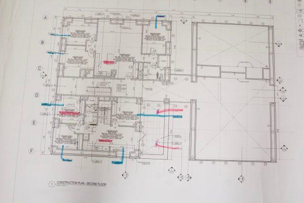 The second-floor layout for the house as taken on March 29, 2018. (Holly Kellum/The Epoch Times)