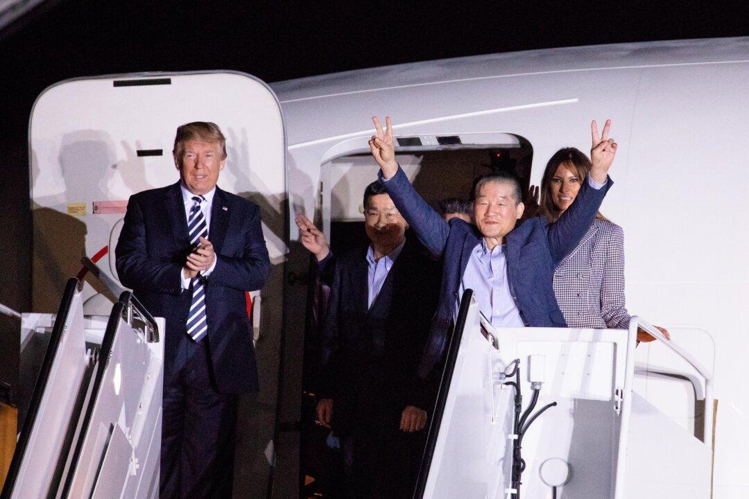 3 American Prisoners, Now Free, Greeted by Trump