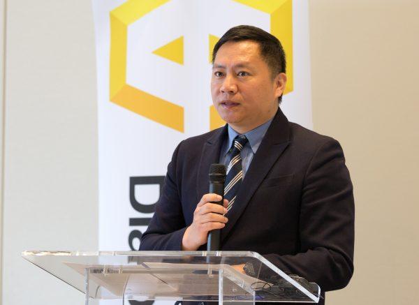 Wang Dan, a well-known leader of the Chinese democracy movement who was a student leader during the 1989 Tiananmen Square student protests, launches a new think tank named Dialogue China, in Washington D.C. on June 4, 2018. (Paul Huang/The Epoch Times)