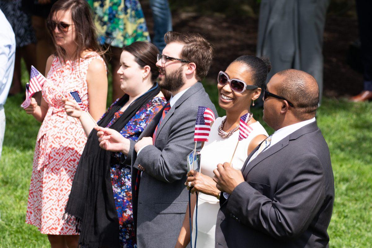 People participates in the Celebration of America on the South Lawn of the White House in Washington on June 5, 2018. (Samira Bouaou/The Epoch Times)