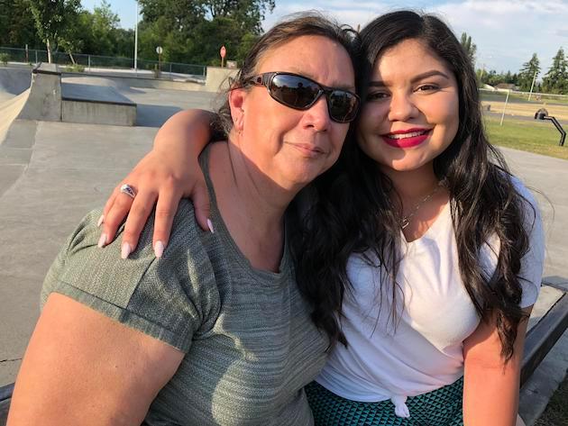 Erika Ramirez (R) and her foster mother Sharon Curley. (Courtesy of Erika Ann Ramirez/Ashley Gross)