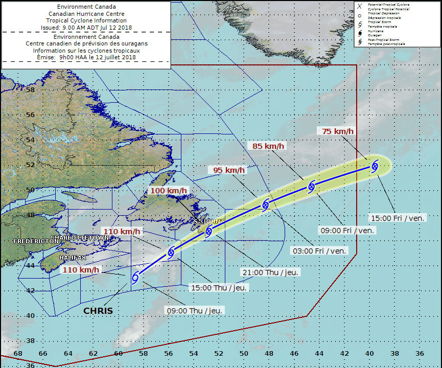 Hurricane Chris Headed to Newfoundland as Post-Tropical Storm