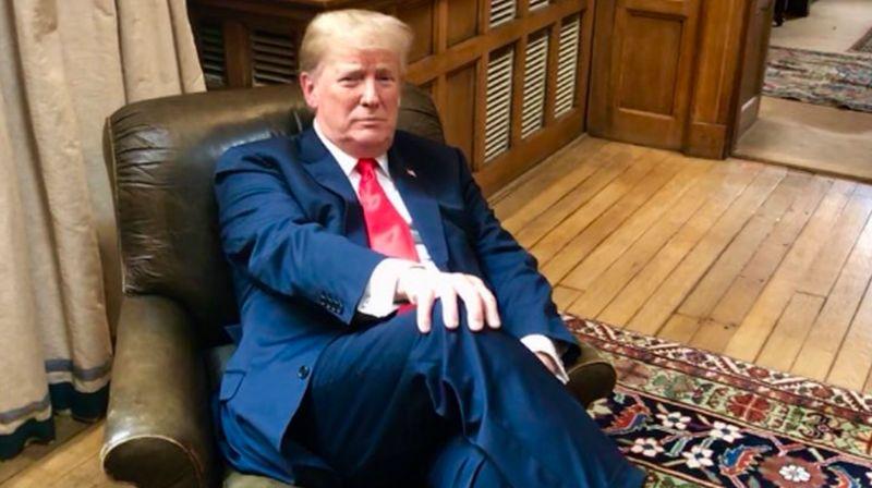 Photo: President Trump Sits in Winston Churchill’s Chair