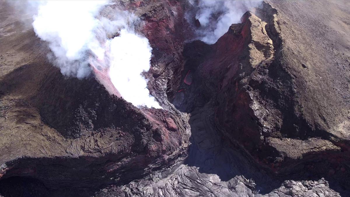 This United States Geological Survey shows diminished volcanic activity on Kilauea's lower East Rift Zone on Aug. 11, 2018. (USGS via AP)