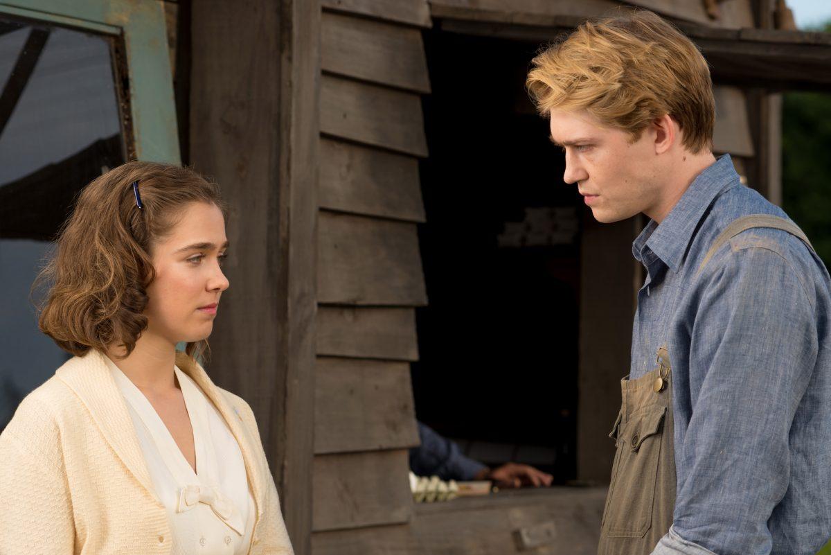 Haley Lu Richardson as Sylvia Hermann and Joe Alwyn as Klaus Eichmann in “Operation Finale.” (Valeria Florini/Metro Goldwyn Mayer Pictures)
