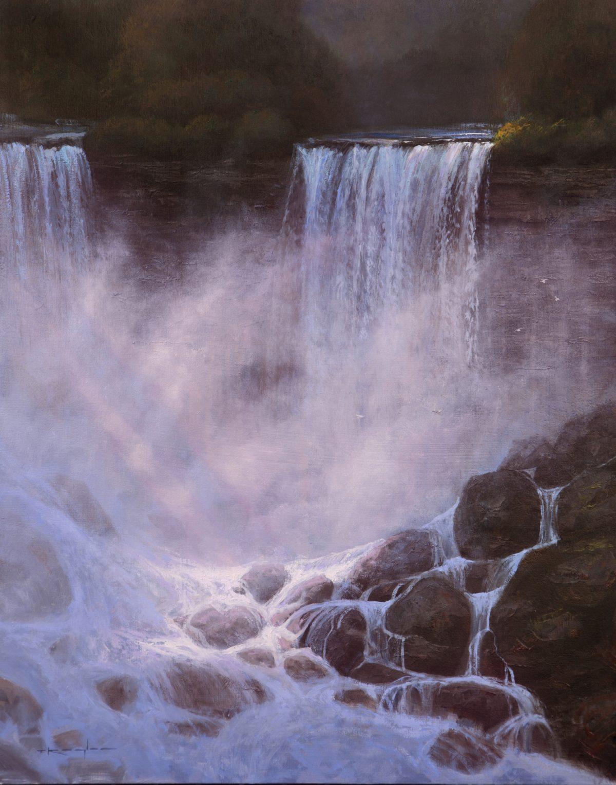 "Bridal Veil Dawn, Romans 12:15" by Thomas Kegler. Oil, 18 inches by 24 inches. (Thomas Kegler)