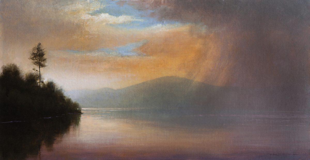 "Passing Storm, Lamentations 3:25," 2018, by Thomas Kegler. Oil, 12 inches by 24 inches. (Thomas Kegler)