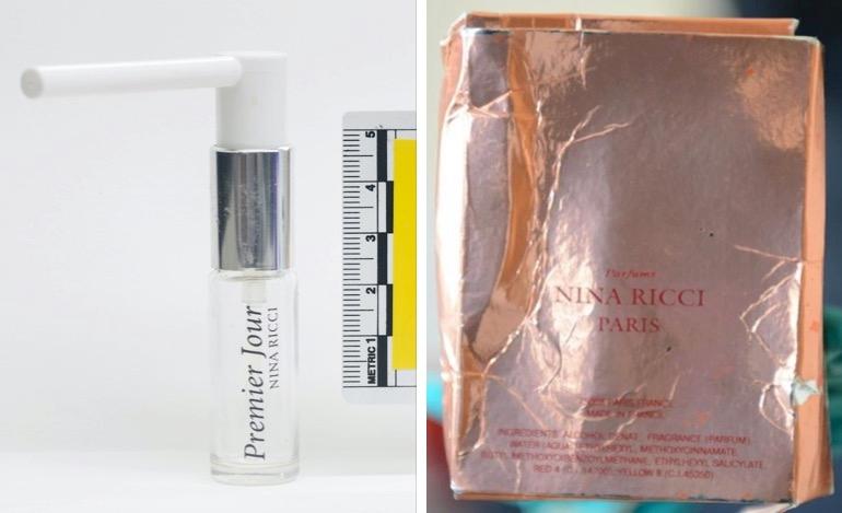 A specially modified bottle containing the nerve agent Novichok used in the attack on the Skripals. (Metropolitan Police)