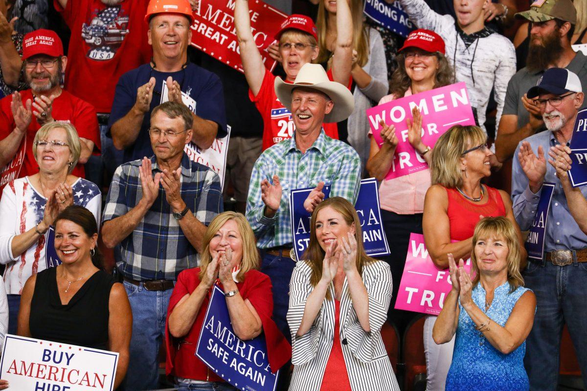 Attendees at President Donald Trump’s Make America Great Again rally in Billings, Mont., Sept. 6, 2018. (Charlotte Cuthbertson/The Epoch Times)
