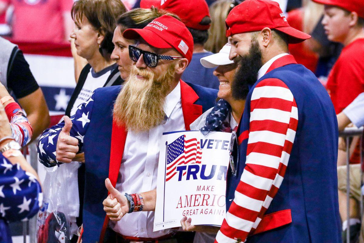 Attendees at President Donald Trump’s Make America Great Again rally in Springfield, Mo., Sept. 21, 2018. (Charlotte Cuthbertson/The Epoch Times)
