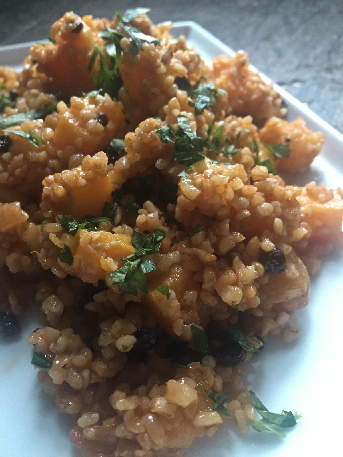 Pumpkin Bulgur With Currants