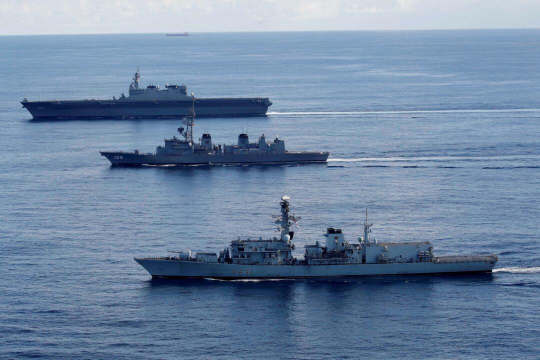 Japanese Carrier Drills with British Warship Heading to Contested South China Sea
