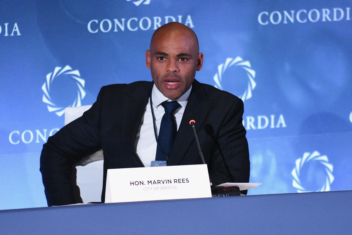 Marvin Rees, mayor of Bristol, speaks in New York on Sept. 18, 2017. (Bryan Bedder/Getty Images for Concordia Summit)