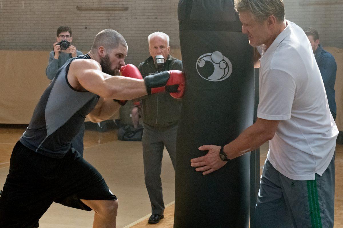 Viktor Drago (Florian Munteanu, L) and Ivan Drago (Dolph Lundgren) in “Creed II.” (Barry Wetcher/Metro Goldwyn Mayer Pictures/Warner Bros. Pictures)