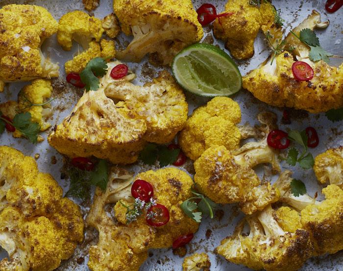 Coconut Roasted Cauliflower Wedges With Cilantro and Lime