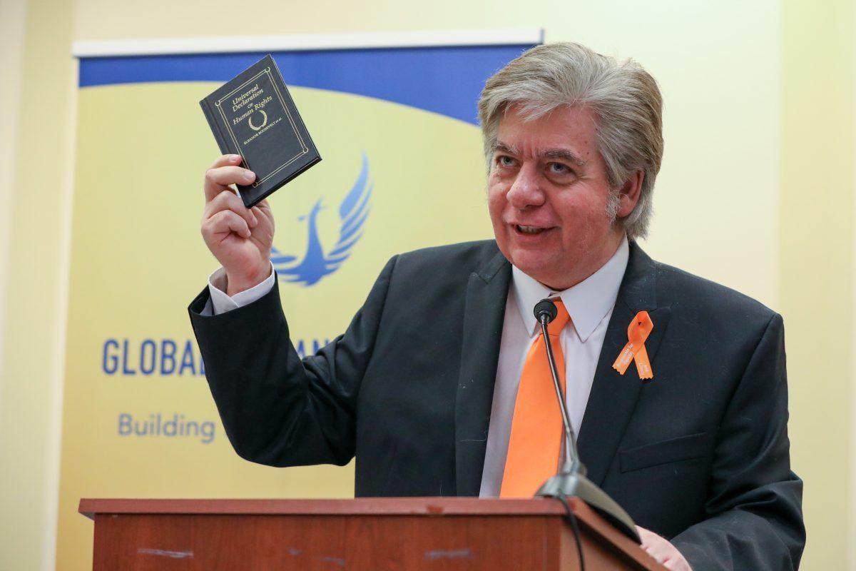 Jeffrey Imm, founder and director at R.E.A.L. (Responsible for Equality and Liberty), speaks at the Deteriorating Human Rights and Tuidang Movement in China forum on Capitol Hill in Washington on Dec. 4, 2018. (Samira Bouaou/The Epoch Times)