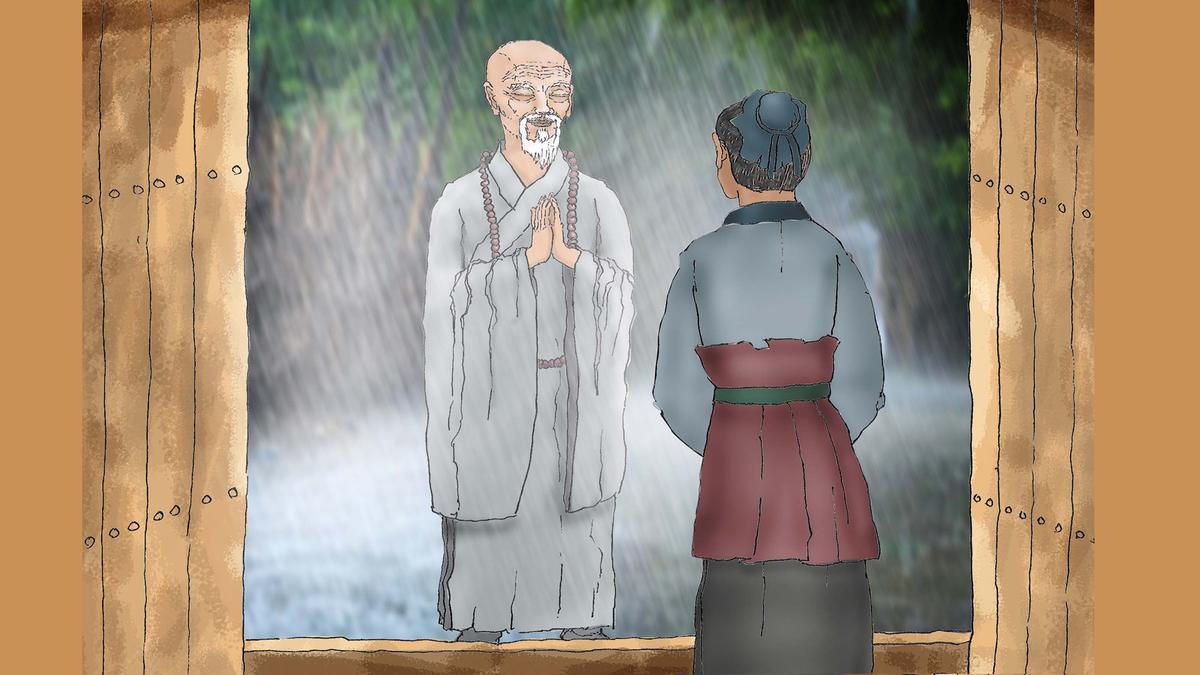 The Old Monk Who Got Drenched